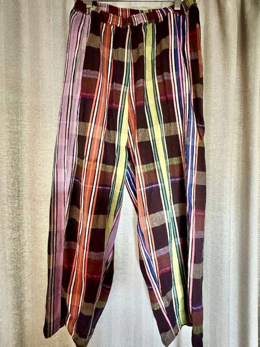 Striped Wide Leg Pants in Purple Size Small Like New